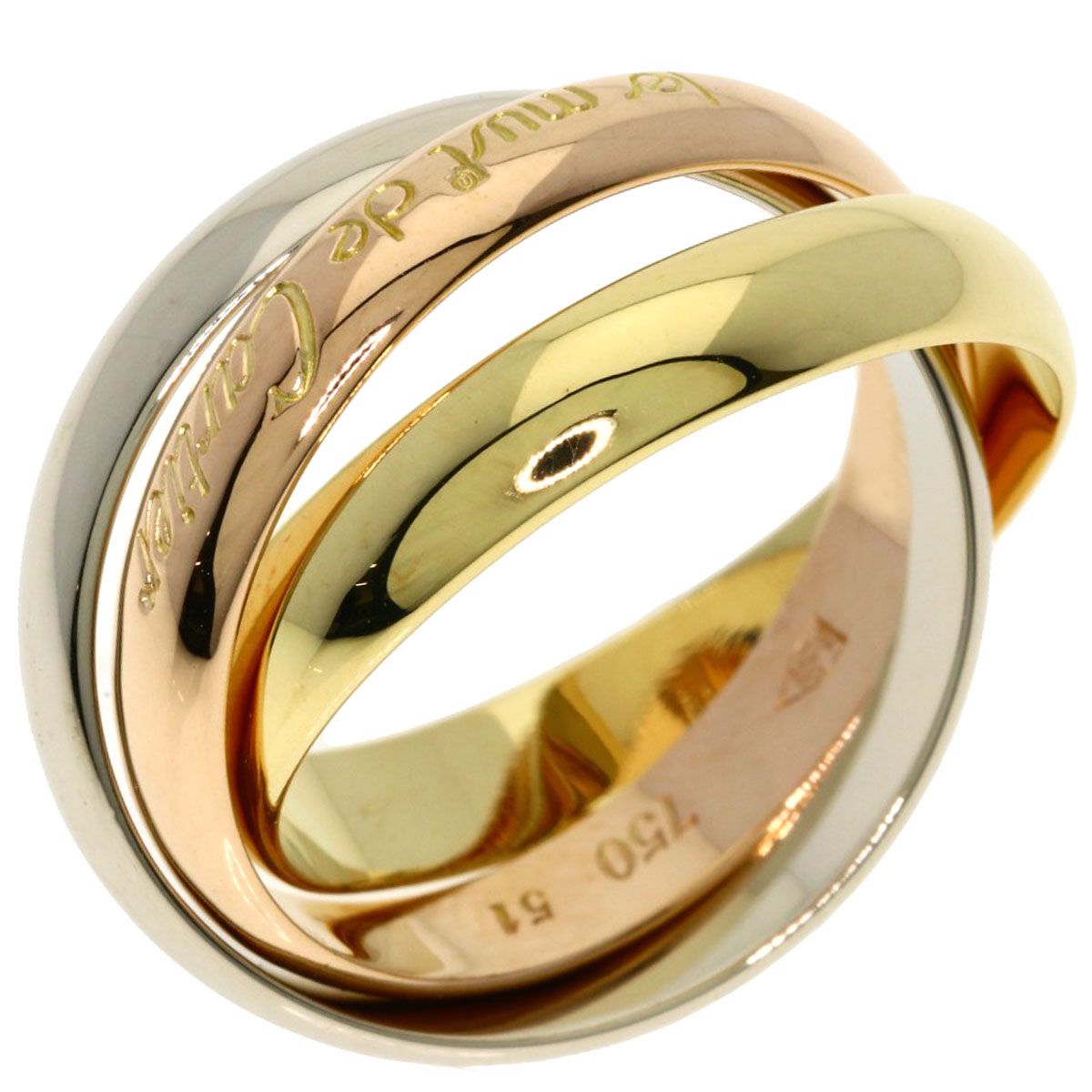 Cartier Trinity 51 Ring 18k Yellow Gold 18k Pink White — view 2