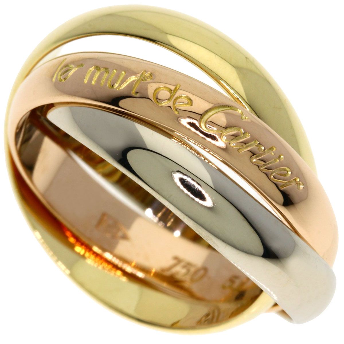Cartier Trinity 51 Ring 18k Yellow Gold 18k Pink White