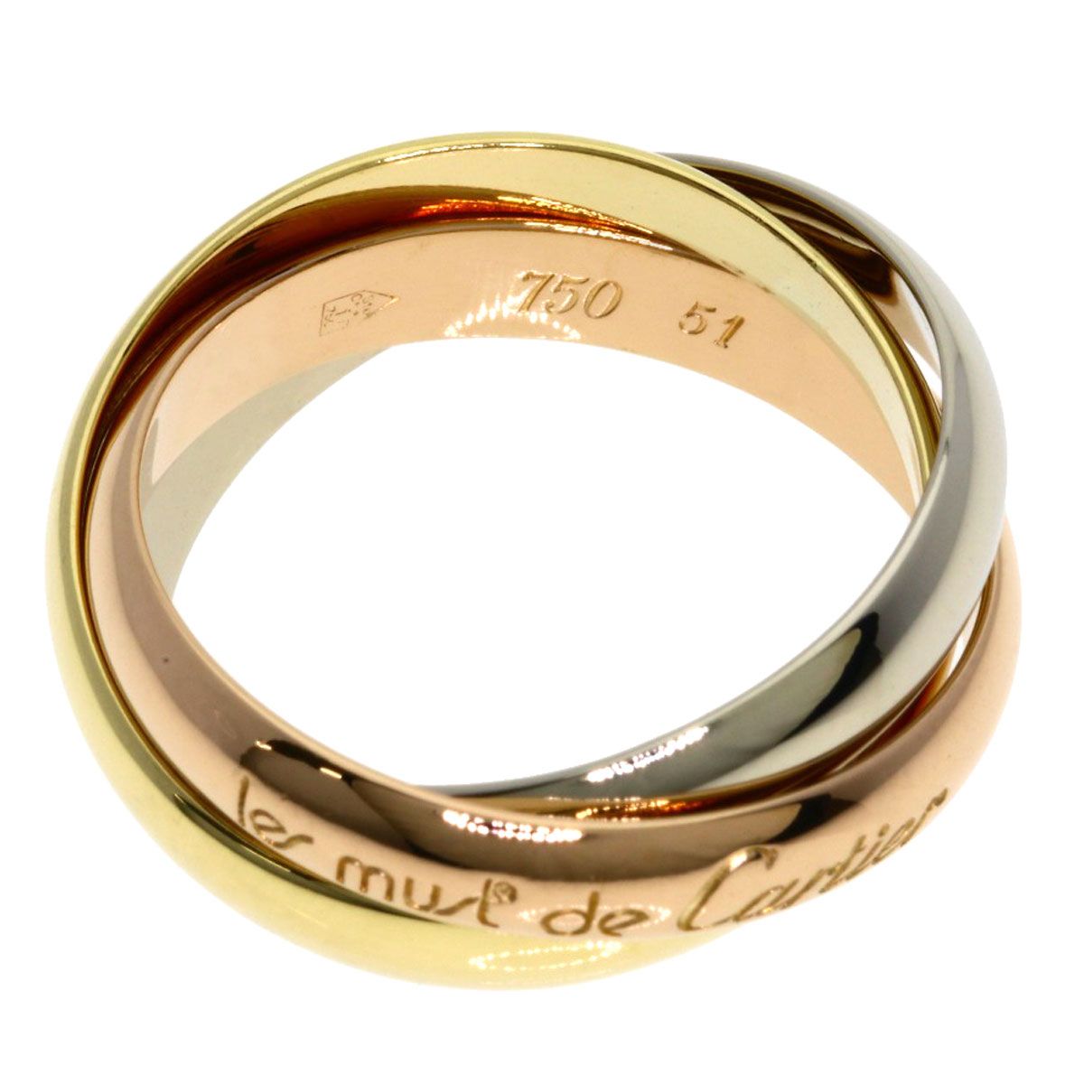 Cartier Trinity 51 Ring 18k Yellow Gold 18k Pink White — view 3