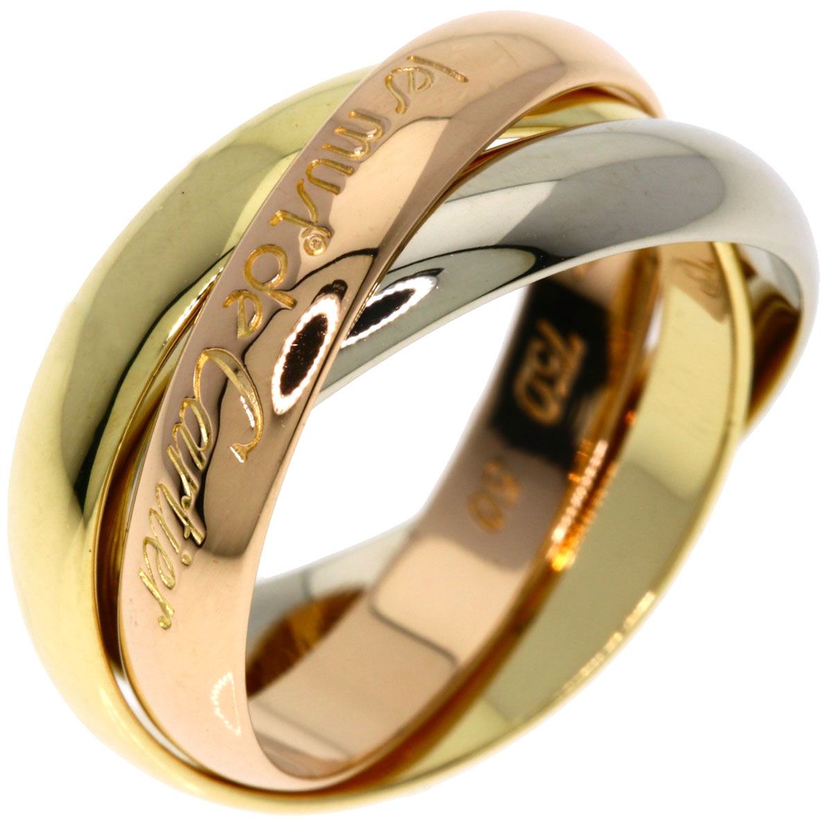 Cartier Trinity 50 Ring 18k Yellow Gold 18k Pink White — view 2