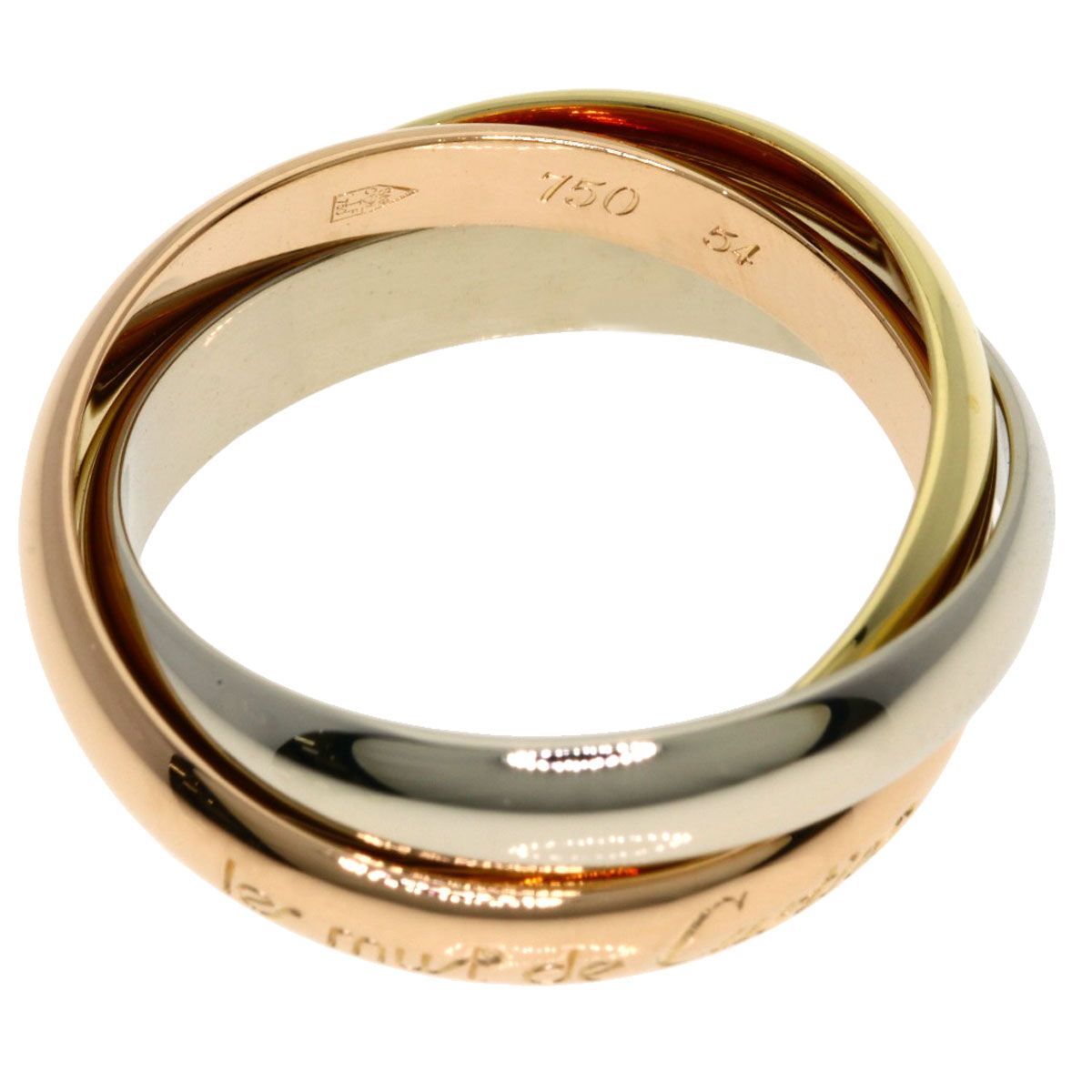 Cartier Trinity 54 Ring 18k Yellow Gold 18k Pink White — view 3