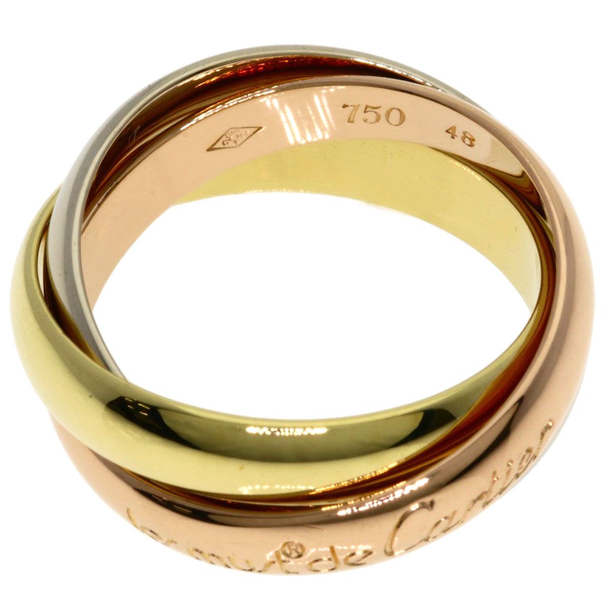 Cartier Trinity 48 Ring 18k Yellow Gold 18k Pink White — view 3