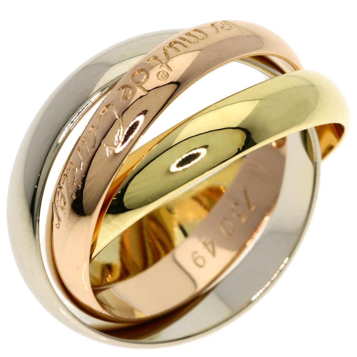 Cartier Trinity 49 Ring 18k Yellow Gold 18k Pink White — view 2