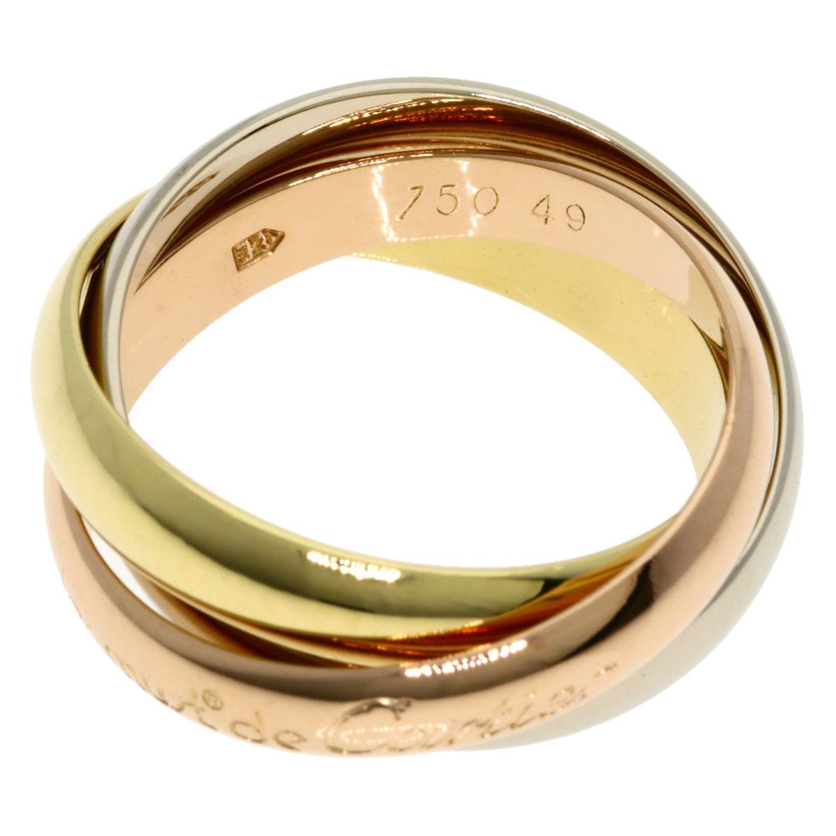 Cartier Trinity 49 Ring 18k Yellow Gold 18k Pink White — view 3