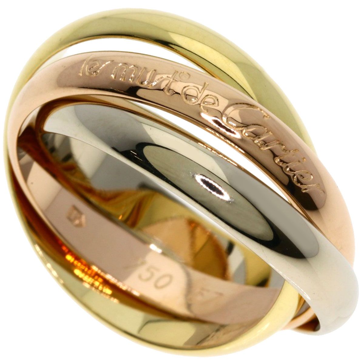 Cartier Trinity 57 Ring 18k Yellow Gold 18k Pink White