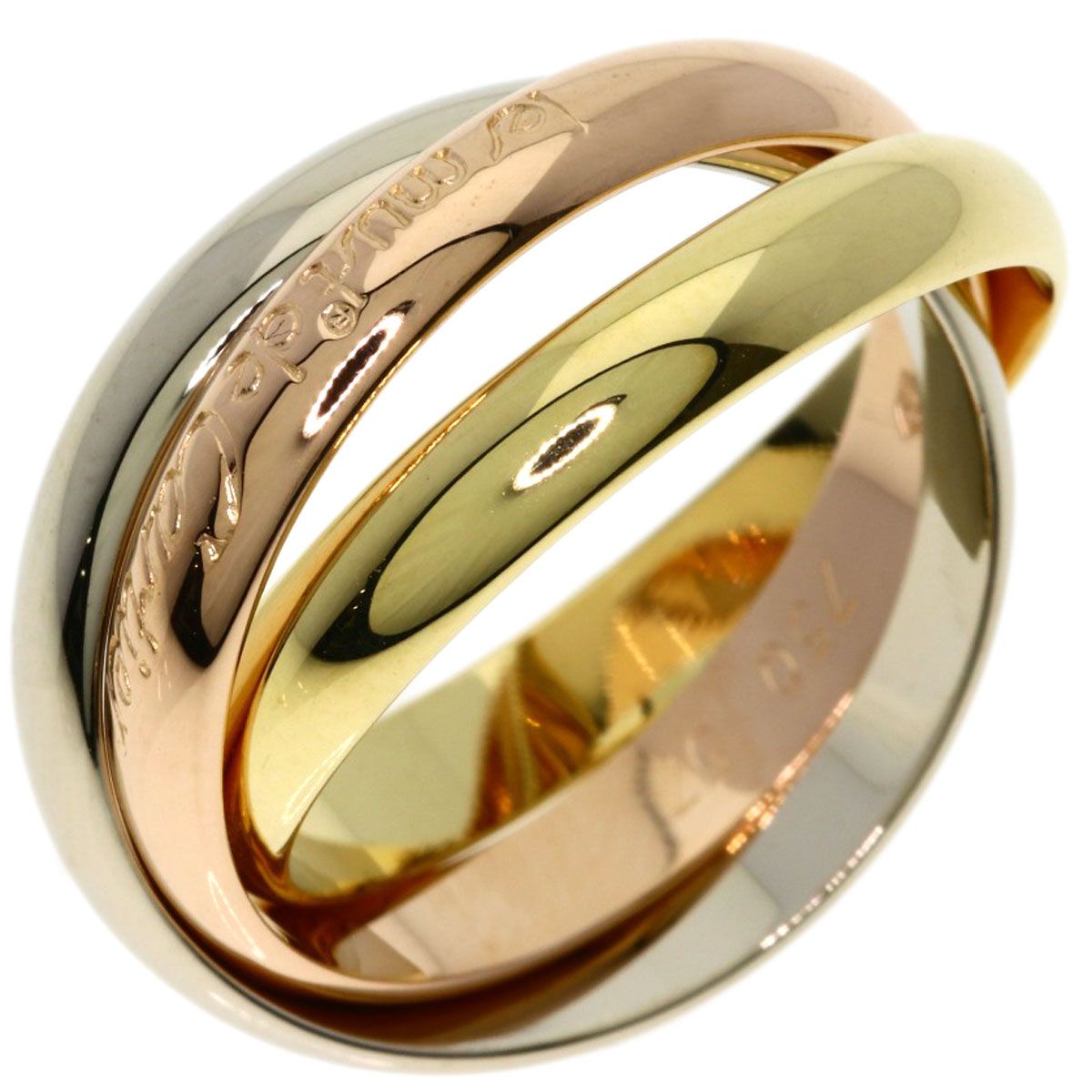 Cartier Trinity 57 Ring 18k Yellow Gold 18k Pink White — view 2