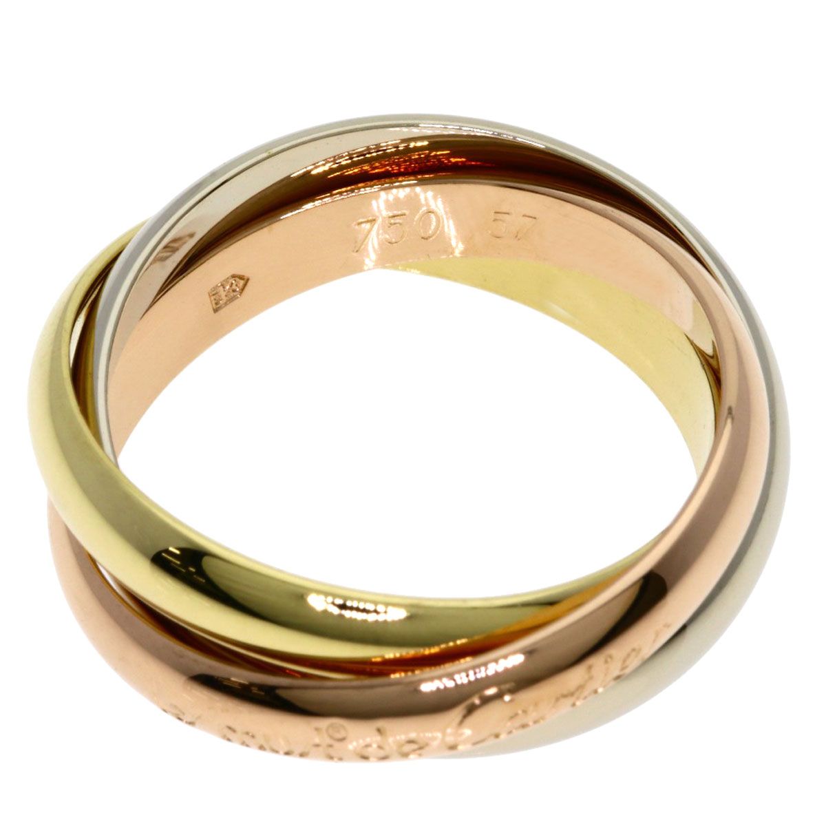 Cartier Trinity 57 Ring 18k Yellow Gold 18k Pink White — view 3