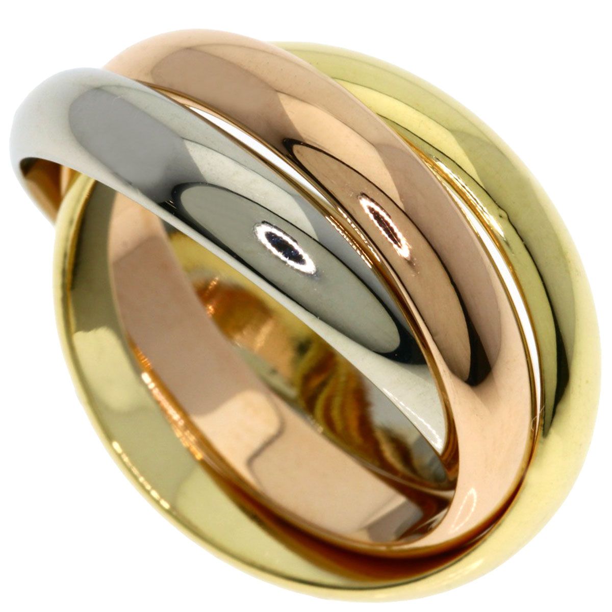 Cartier Trinity MM 53 Ring 18k Yellow Gold 18k Pink White