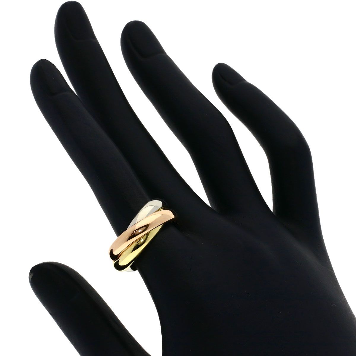 Cartier Trinity MM 53 Ring 18k Yellow Gold 18k Pink White — view 4