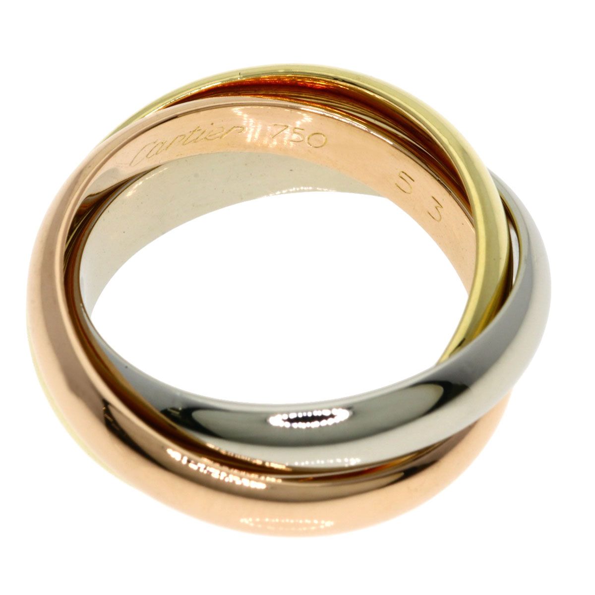 Cartier Trinity MM 53 Ring 18k Yellow Gold 18k Pink White — view 3