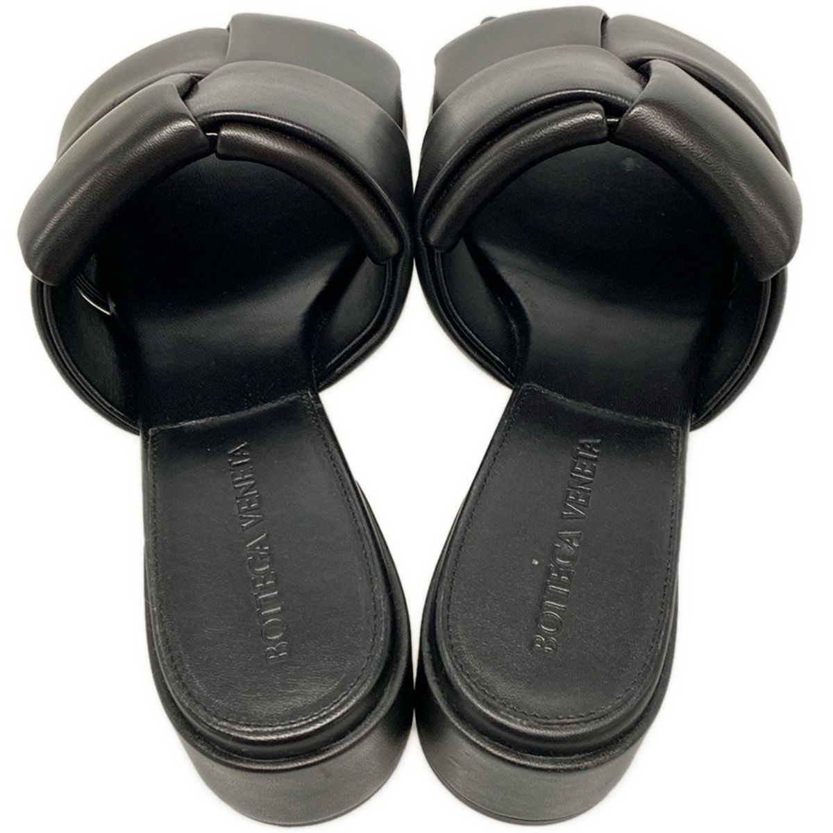 Bottega Veneta Sandals 36 Patch Mules Black Open Toe Braided Leather — view 7