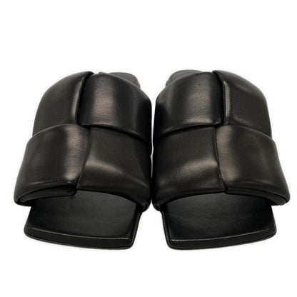 Bottega Veneta Sandals 36 Patch Mules Black Open Toe Braided Leather — view 5