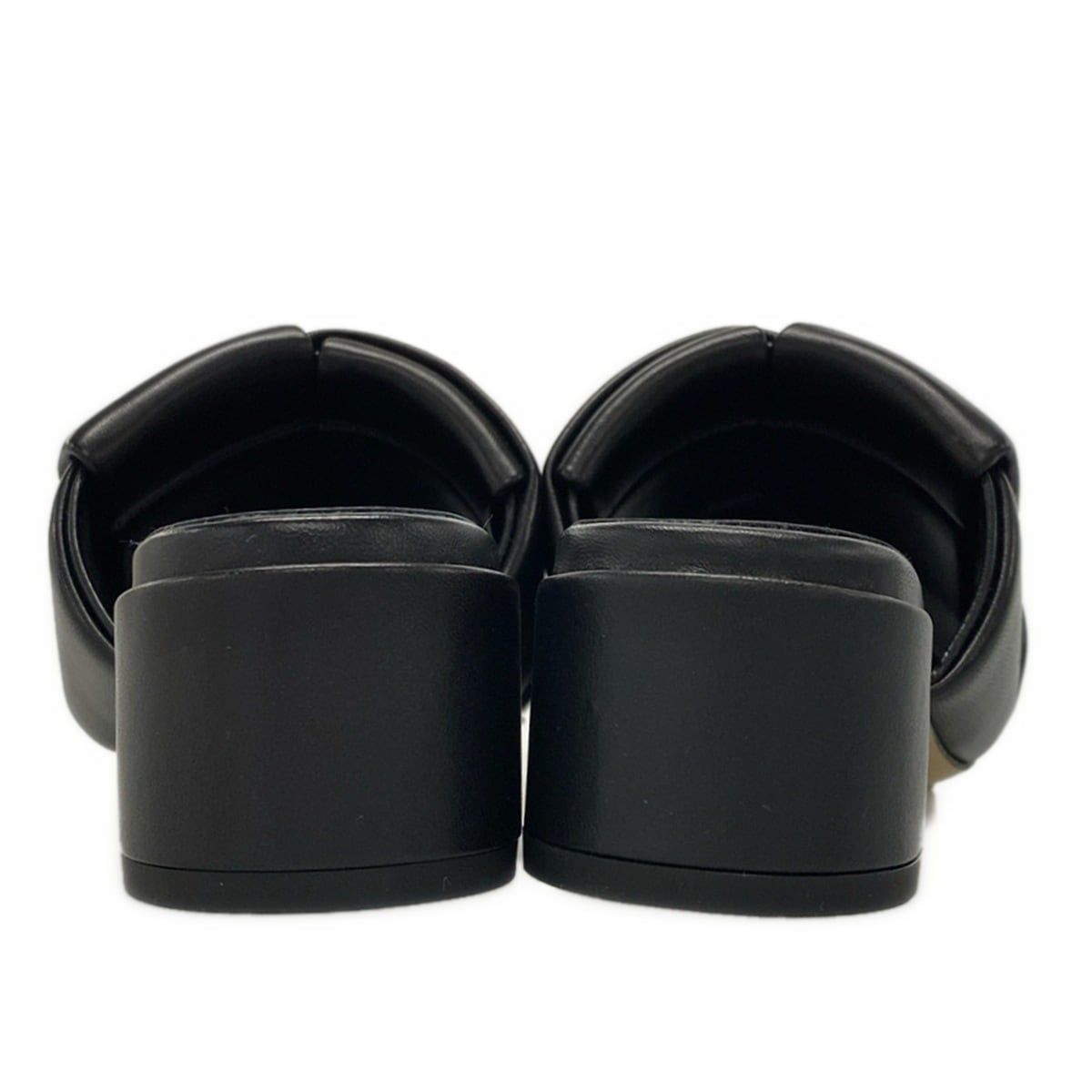 Bottega Veneta Sandals 36 Patch Mules Black Open Toe Braided Leather — view 6