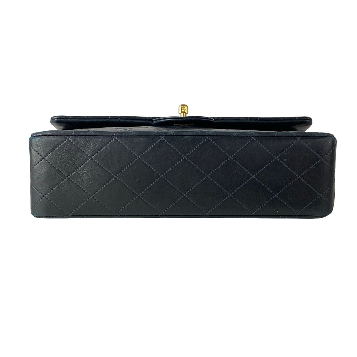 Chanel Shoulder Bag Double Flap Quilted Black Chain Gold Lambskin — view 5