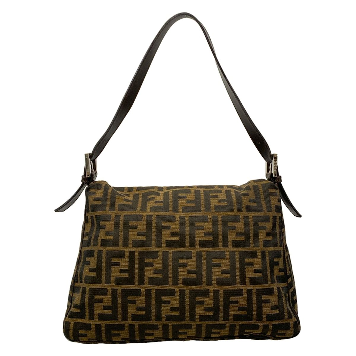Fendi Shoulder Bag Mamma Bucket Zucca Pattern Brown Black Dark Leather — view 3