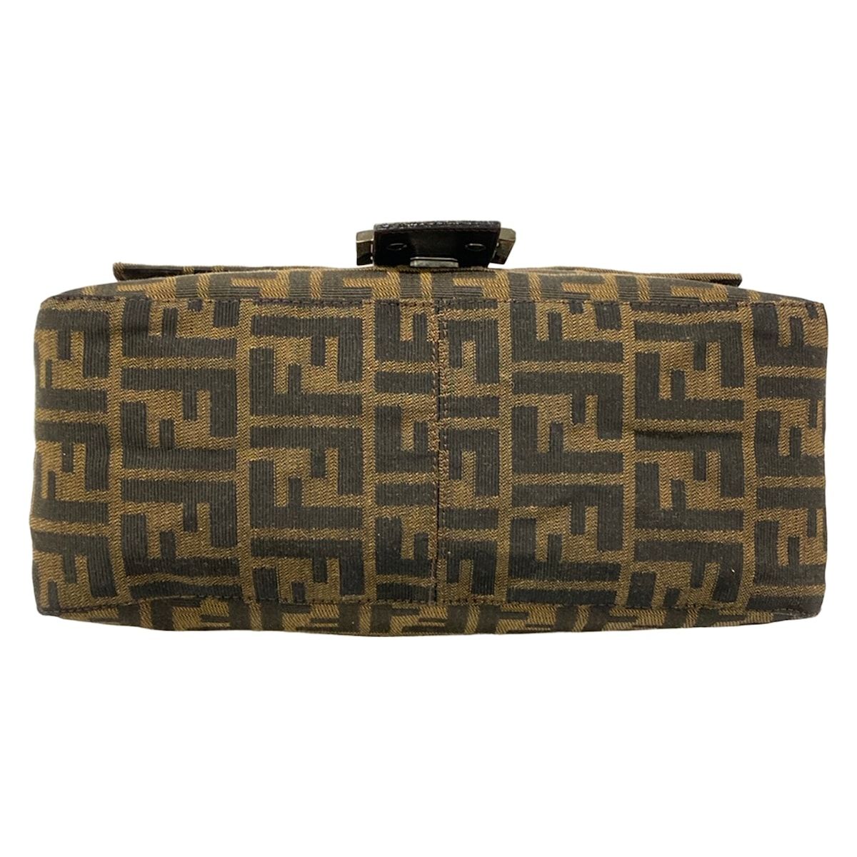 Fendi Shoulder Bag Mamma Bucket Zucca Pattern Brown Black Dark Leather — view 5