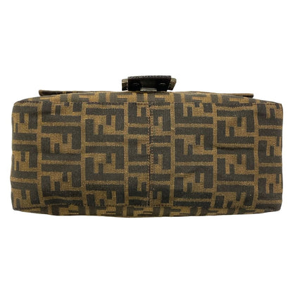 Fendi Shoulder Bag Mamma Bucket Zucca Pattern Brown Black Dark Leather — view 5
