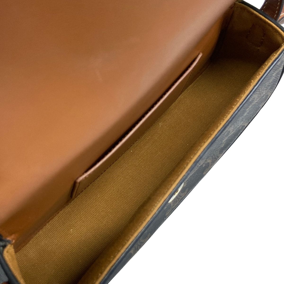 Celine Shoulder Bag Tab Black Brown Leather — view 7