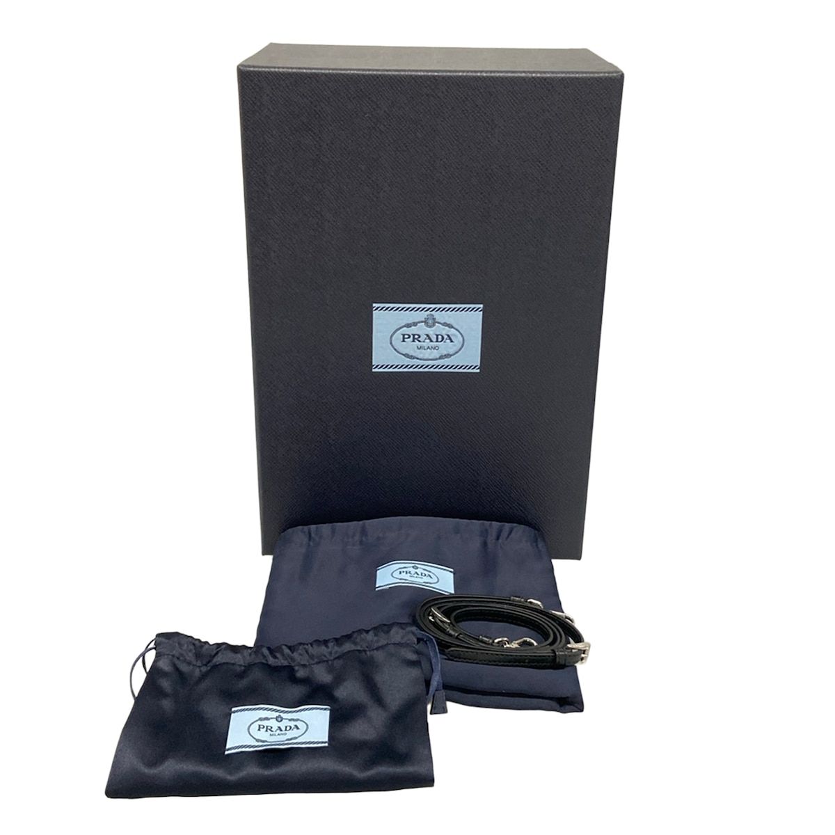 Prada Black Drawstring Studs Re-Nylon Mini Bag Line Stone Beads — view 8