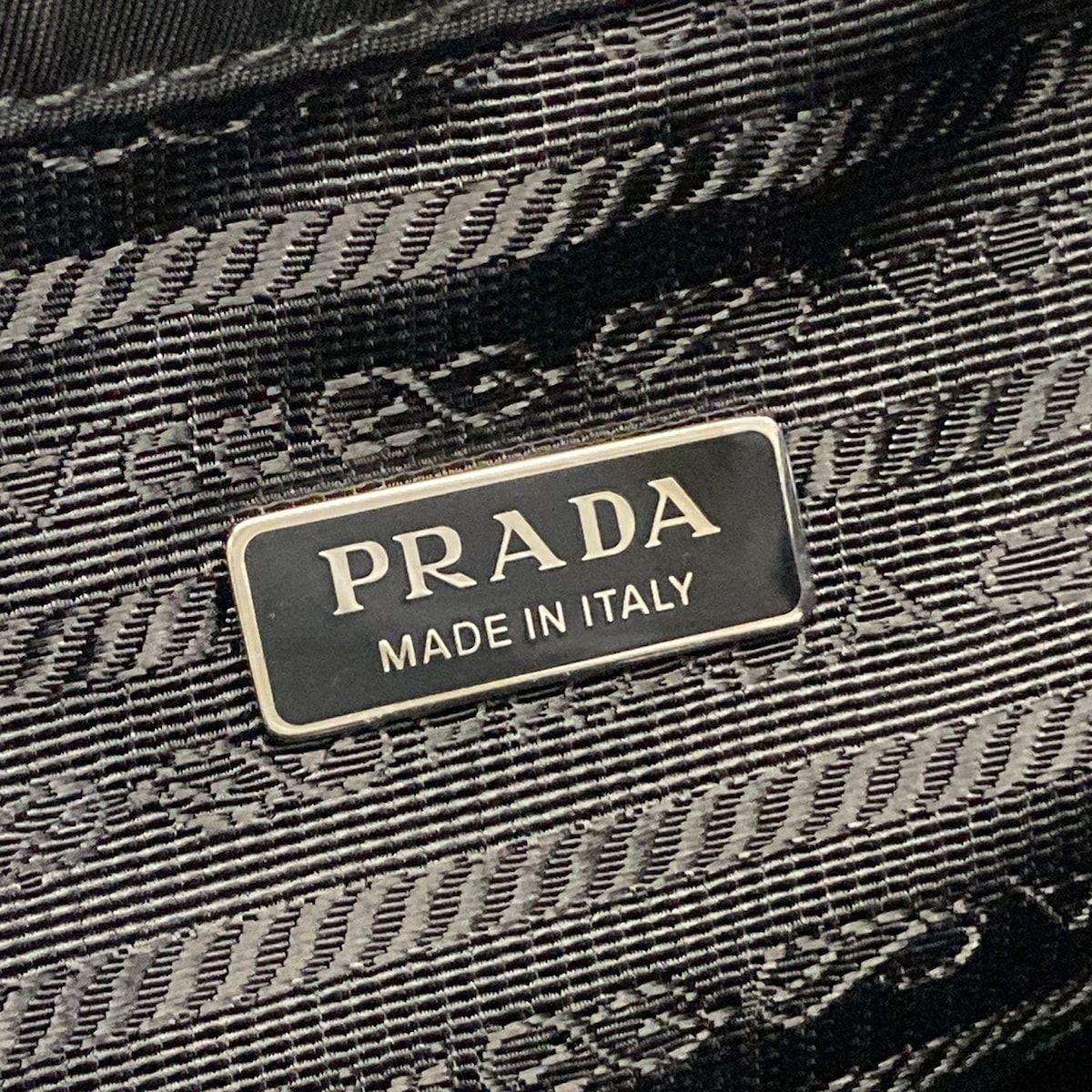 Prada Black Drawstring Studs Re-Nylon Mini Bag Line Stone Beads — view 9