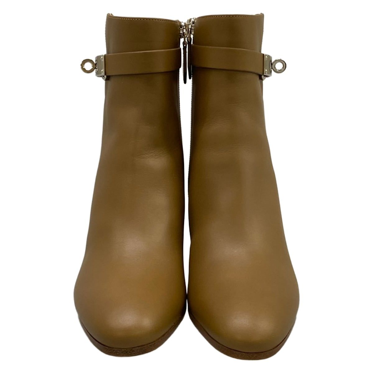 Hermes Short Boots 36 Saint Germain Brown Kelly Silver Leather — view 5