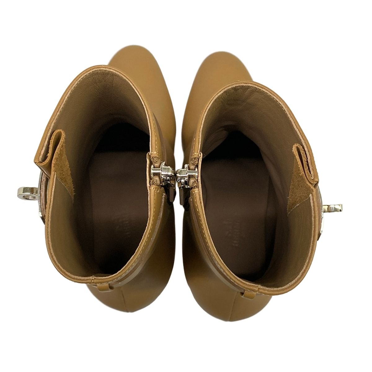 Hermes Short Boots 36 Saint Germain Brown Kelly Silver Leather — view 7
