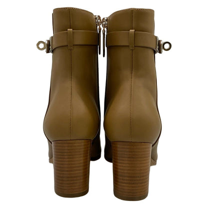 Hermes Short Boots 36 Saint Germain Brown Kelly Silver Leather — view 6