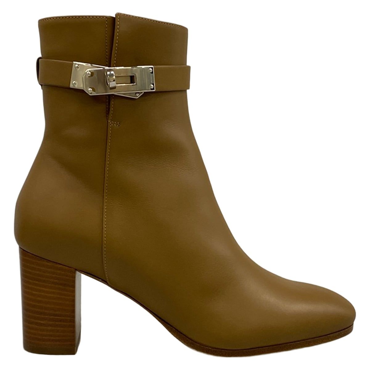 Hermes Short Boots 36 Saint Germain Brown Kelly Silver Leather — view 4