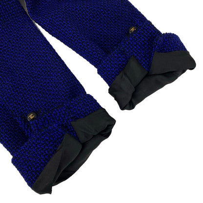 Chanel Skirt Suit Blue Black Tweed Boutique Coco Button Wool — view 7