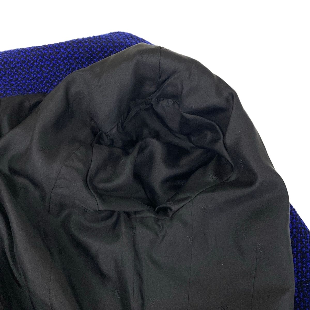 Chanel Skirt Suit Blue Black Tweed Boutique Coco Button Wool — view 9