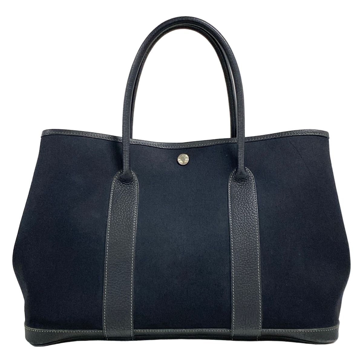 Hermes Tote Garden Party PM Black Silver