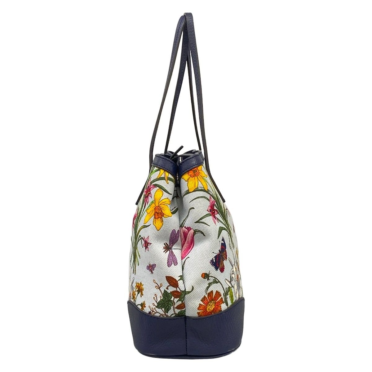 Gucci Tote Flora Light Blue Navy Multi in Japan Leather — view 4