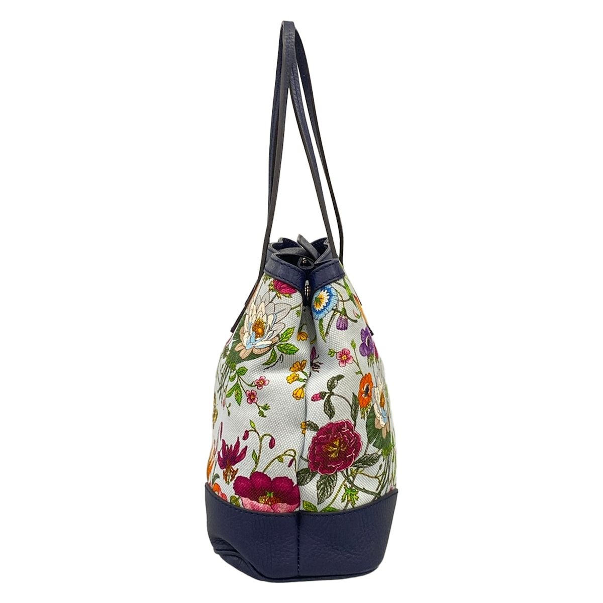 Gucci Tote Flora Light Blue Navy Multi in Japan Leather — view 2