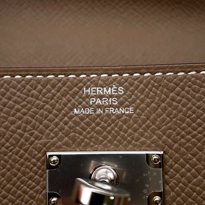 Hermes Kelly Wallet Long to Go Etoupe Silver Epsom — view 7