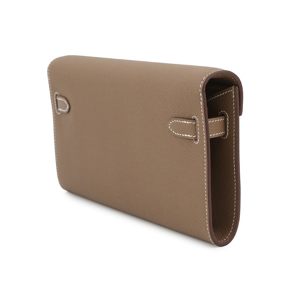 Hermes Kelly Wallet Long to Go Etoupe Silver Epsom — view 2