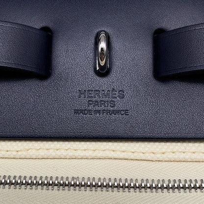 Hermes Herbag Zip PM White Blue Safir Silver Toilet Military Vache Hunter — view 8