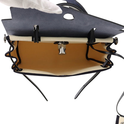 Hermes Herbag Zip PM White Blue Safir Silver Toilet Military Vache Hunter — view 5