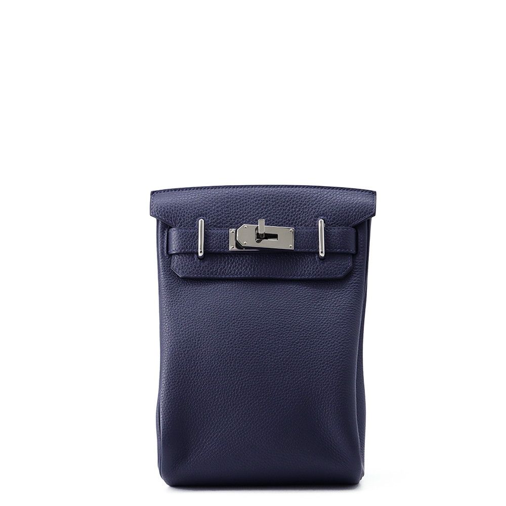 Hermes Belt Bag Kelly Hac a Dos PM Blue Nuit Silver Togo