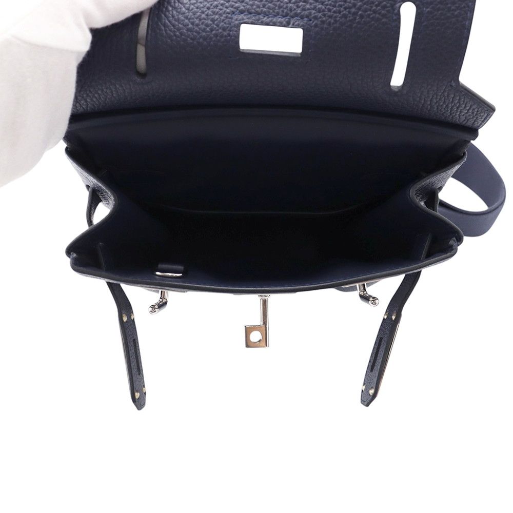 Hermes Belt Bag Kelly Hac a Dos PM Blue Nuit Silver Togo — view 5
