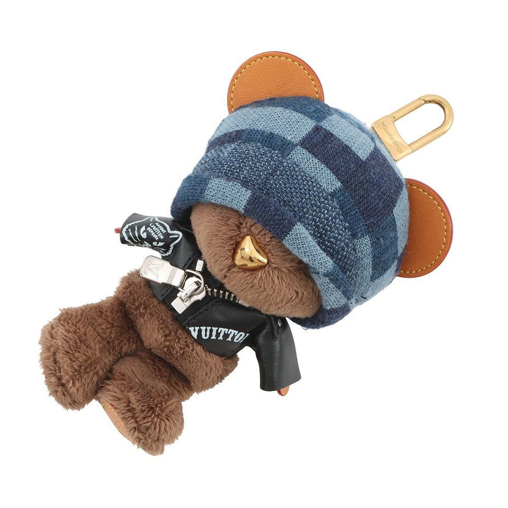 Louis Vuitton Bag Charm LV Bear Faux Fur Black