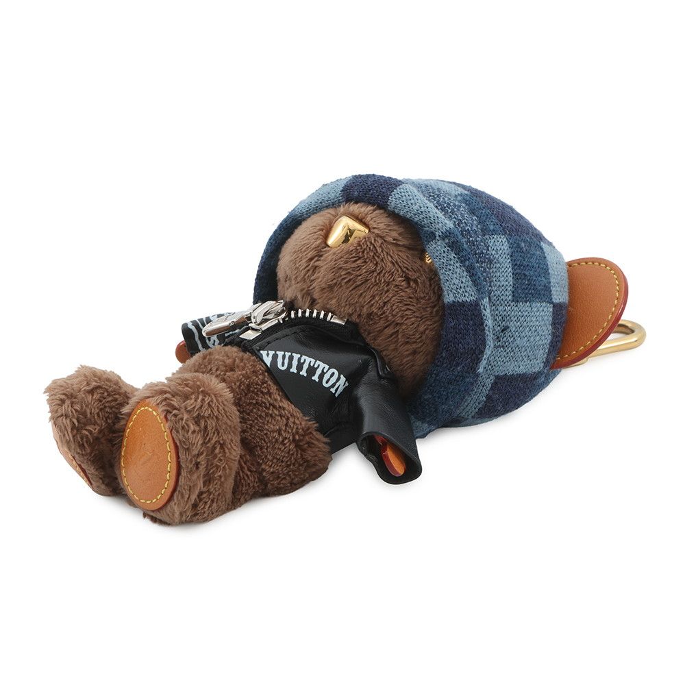 Louis Vuitton Bag Charm LV Bear Faux Fur Black — view 2