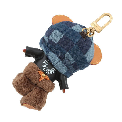 Louis Vuitton Bag Charm LV Bear Faux Fur Black — view 3