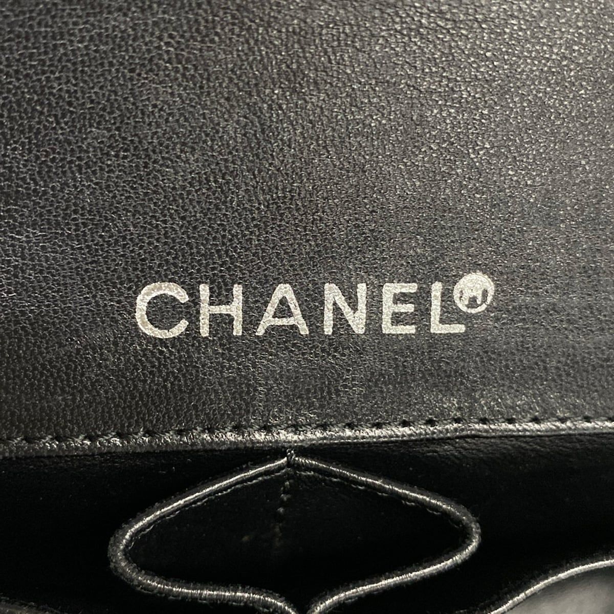 Chanel Shoulder Bag Camelliachocolate Black Flap Chain Silver Cutwork Leather — view 9