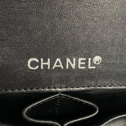 Chanel Shoulder Bag Camelliachocolate Black Flap Chain Silver Cutwork Leather — view 9