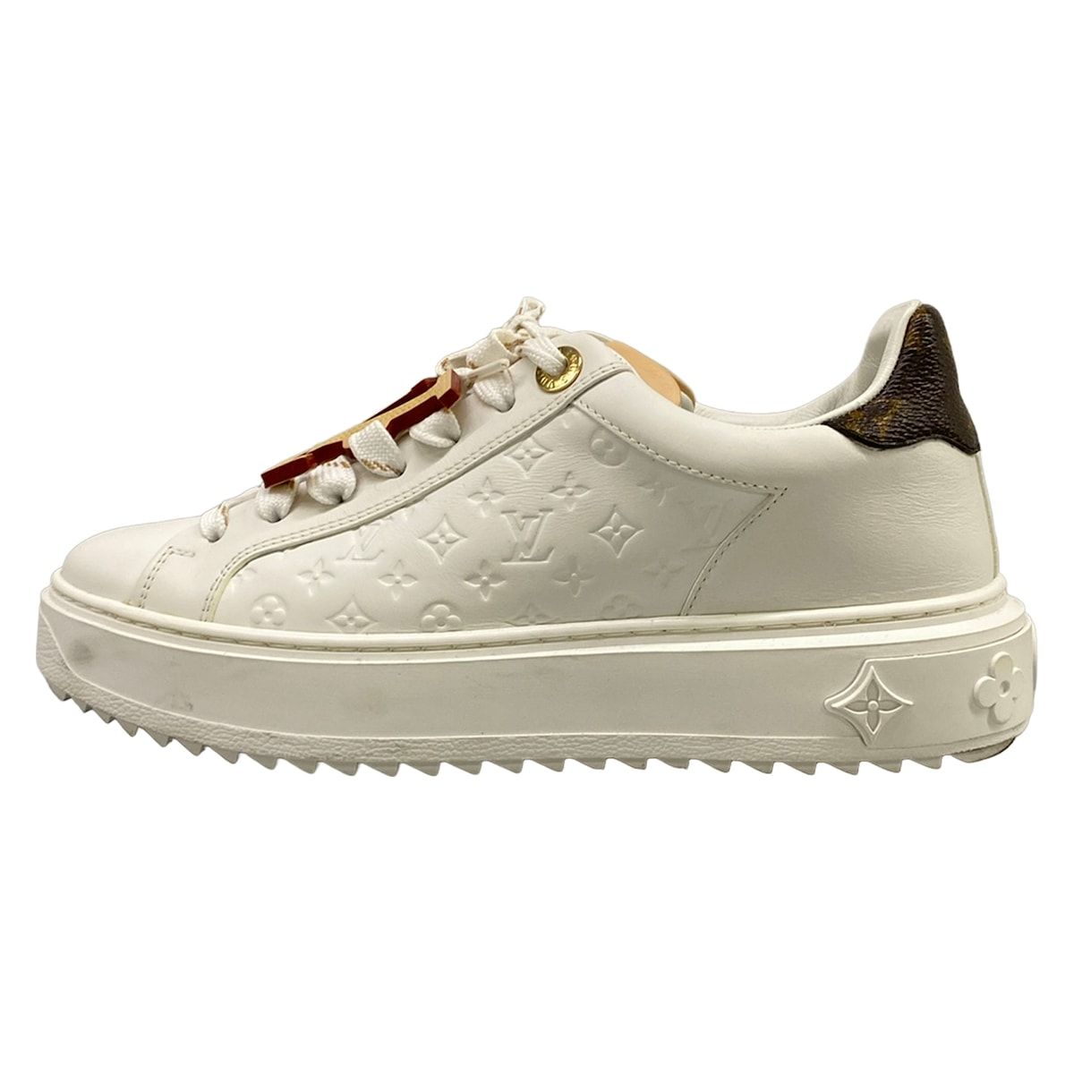 Louis Vuitton Sneakers 36 White Beige Leather
