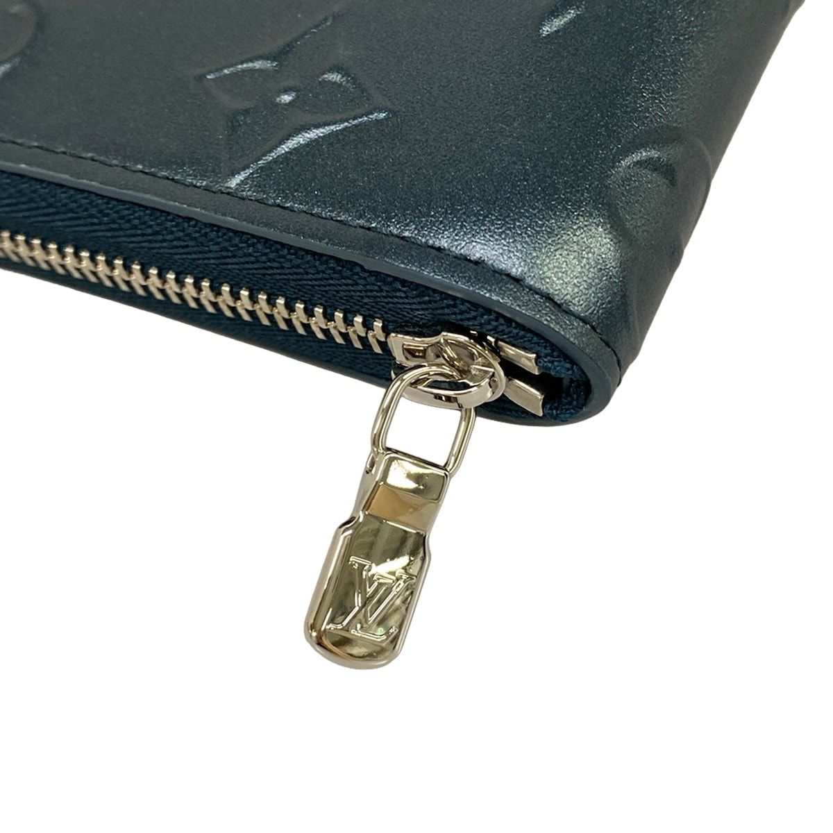 Louis Vuitton Coin Case Cruise Collection Zippy Purse Steel Blue Leather Cowhide — view 9