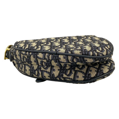 Dior Saddle Bag Navy Ivory Leather — view 5