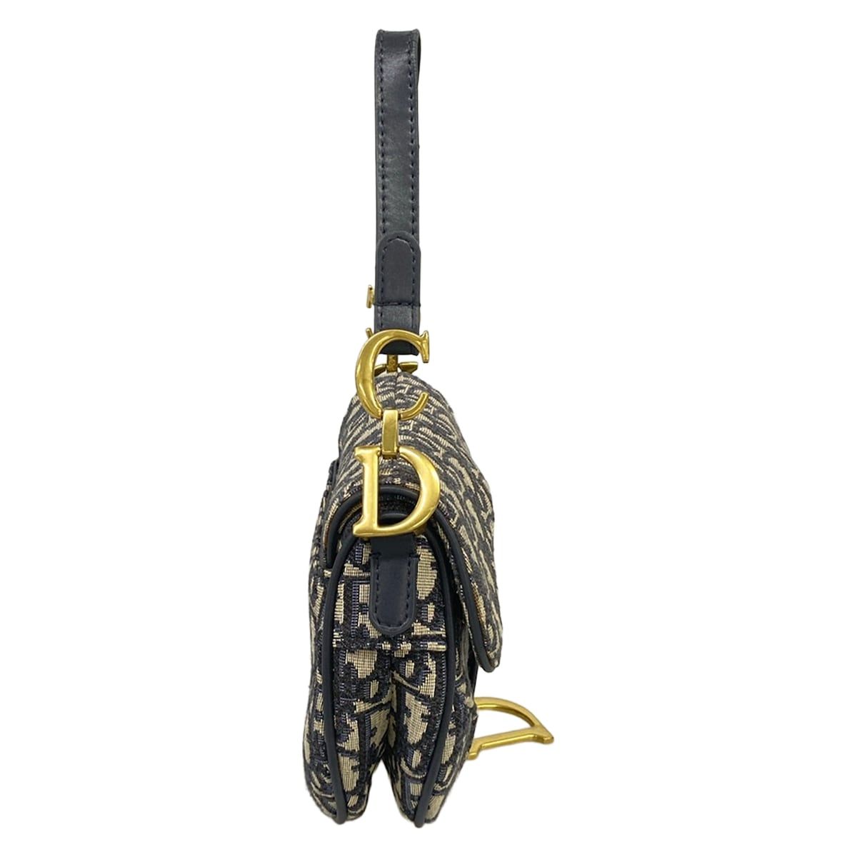 Dior Saddle Bag Navy Ivory Leather — view 2