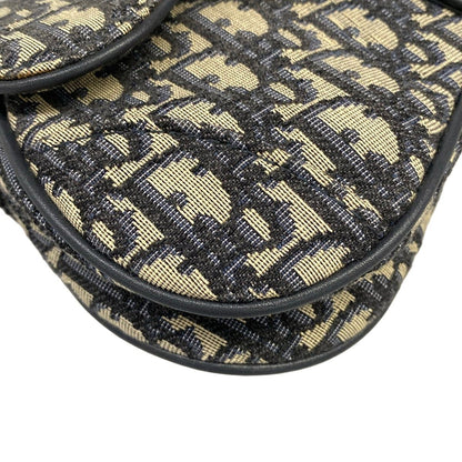 Dior Saddle Bag Navy Ivory Leather — view 6