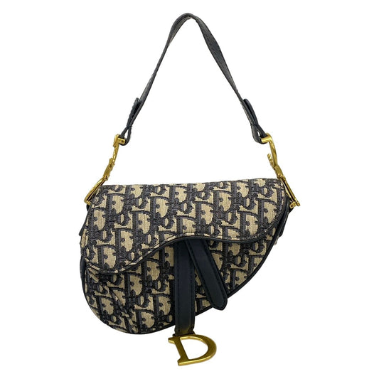 Dior Saddle Bag Navy Ivory Leather